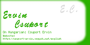 ervin csuport business card